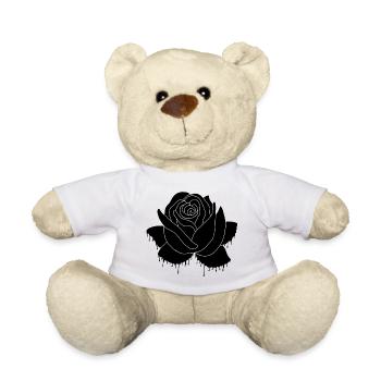 Graffiti einer schwarzen Rose - Teddy - Weiß - Vorne
