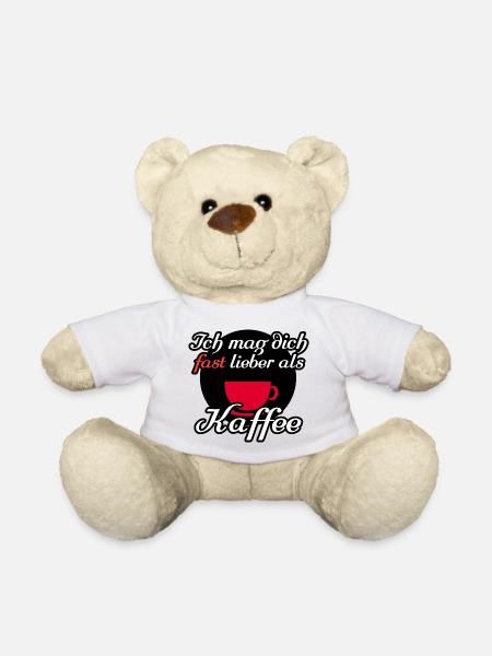 Kaffee Liebe Freunde Kollegen Sprüche - Teddy - Weiß