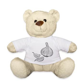 garlic, garlic clove, food, cook, cooking, herbs - Teddy Bear - white - Front