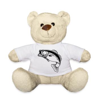 Logo transparent de poisson pour pêcheur - Nounours - blanc - Devant