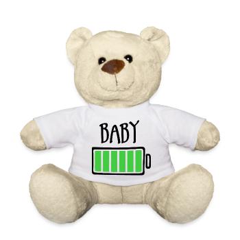 Aus Batterien - Baby - Teddy - Weiß - Vorne