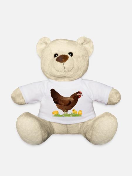 braunes Huhn mit frisch geschlüpften Küken - Teddy - Weiß