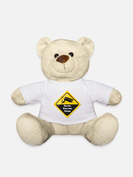 Souriez Vous êtes filmés - Nounours - blanc