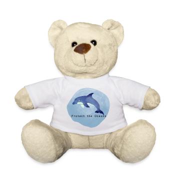 Protect the Oceans | Protects the oceans | dolphin - Teddy Bear - white - Front