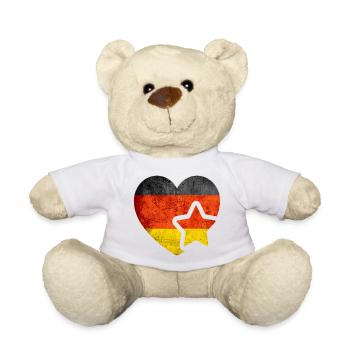 Mon coeur pour l'Allemagne - Drapeau allemand - Nounours - blanc - Devant