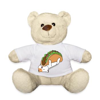 Cat and Taco - Teddy Bear - white - Front