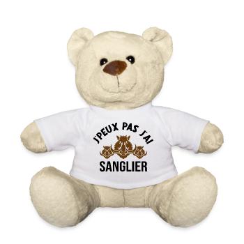 Je Peux Pas J'ai Sanglier Humour Chasse humorist - Nounours - blanc - Devant