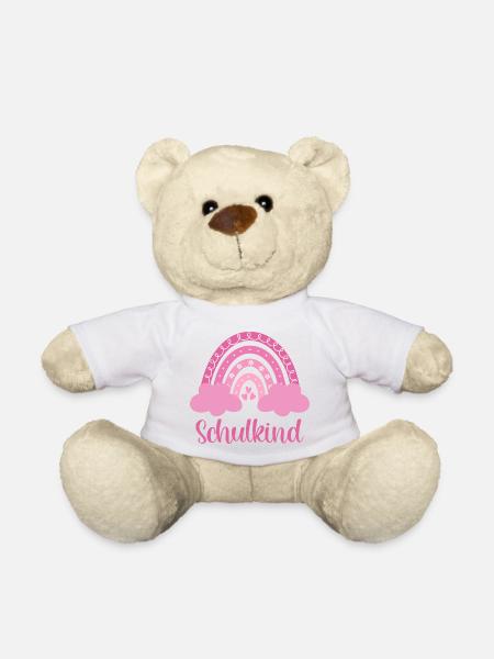 Schulkind Regenbogen - Teddy - Weiß