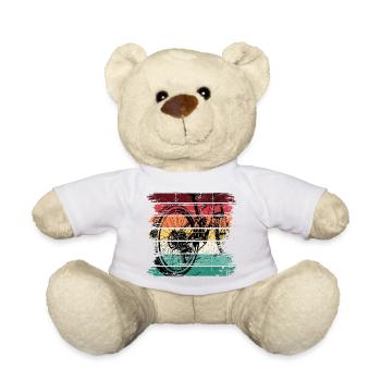 Rainbow Grunge Bicycle Art - Teddy Bear - white - Front