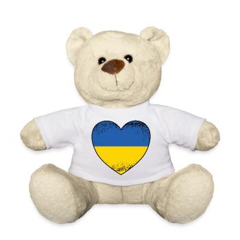 Ukraine Herz - Teddy - Weiß - Vorne