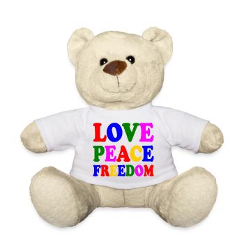 Love peace freedom - Teddy Bear - white - Front