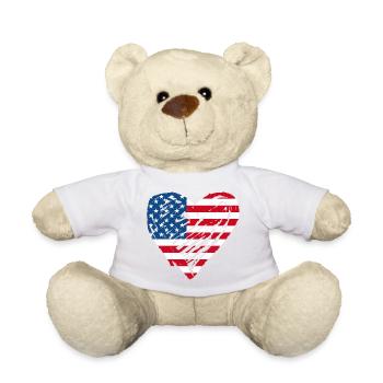 Usa Cœur - Nounours - blanc - Devant