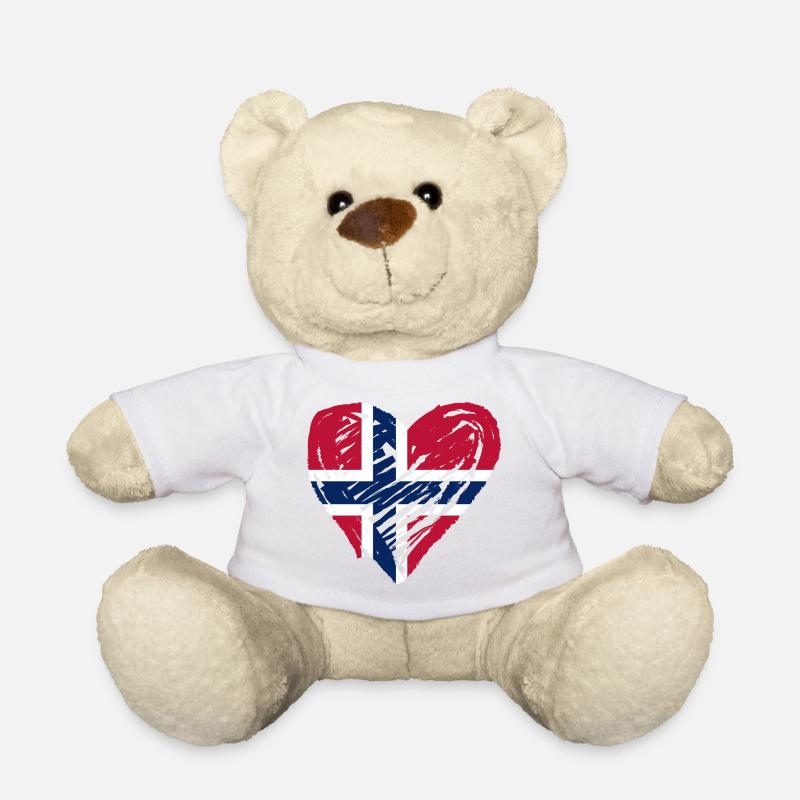 Norway Heart - Teddy Bear - white
