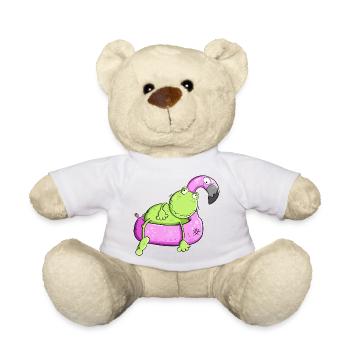 Lustiger Frosch Mit Flamingo Schwimmreif I Sommer - Teddy - Weiß - Vorne