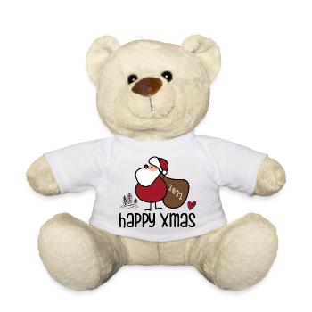 Festlicher Weihnachts-Santa - Teddy - Weiß - Vorne