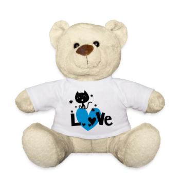 Die Liebe einer Katze! Liebe Katzen - Teddy - Weiß - Vorne