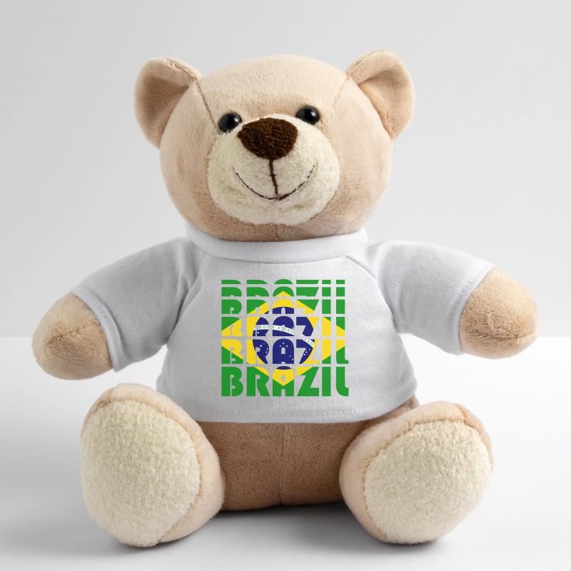 Brazil Flags Grid Pattern Teddy Bear