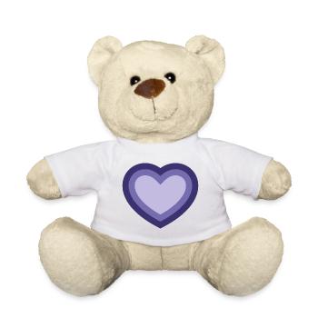 Cœur pourpre concentrique - Nounours - blanc - Devant
