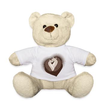 zauberhaftes süßes Igel Paar mit Herz - Teddy - Weiß - Vorne