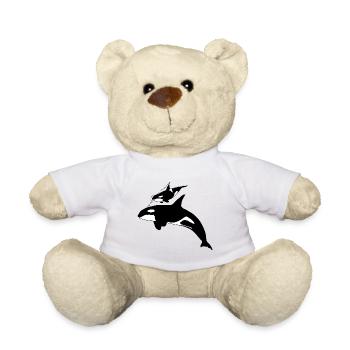 Schwertwal - Mutter mit Baby - Teddy - Weiß - Vorne