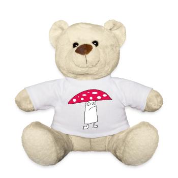 sad mushroom - Teddy Bear - white - Front