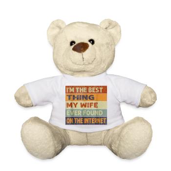Ironisches Zitat über das Internet und die Ehe - Teddy - Weiß - Vorne