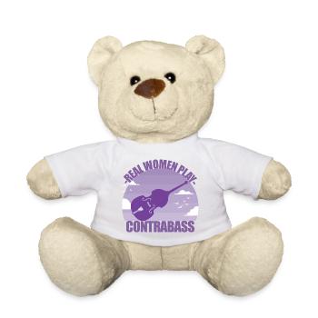 Contrabass Bassistin Musikerin Mädchen Geschenk - Teddy - Weiß - Vorne