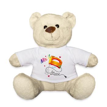 Mélangeur à main coloré avec un dicton cool - Nounours - blanc - Devant