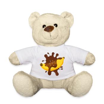 chocolate, chocolate fan, banana split - Teddy Bear - white - Front