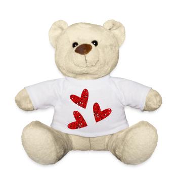 HERZ. HERZ. HEILIGER VALENTINSTAG. LIEBE. LIEBE. WEIHNACHTEN - Teddy - Weiß - Vorne