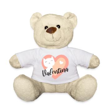 Valentina Nom Prénom Chaton - Nounours - blanc - Devant
