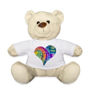 Tie Dye Heart - Teddy Bear - white - Front