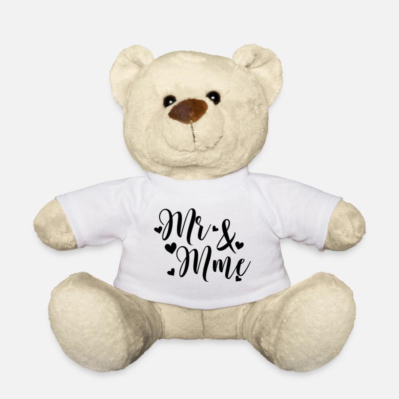 Herr und Frau mit Nachname personalisieren - Teddy - Weiß