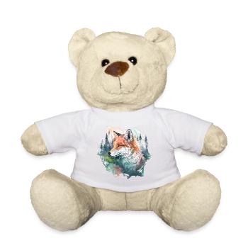 Fuchs Fuchskopf Natur Wildnis Wald Bäume Berge - Teddy - Weiß - Vorne