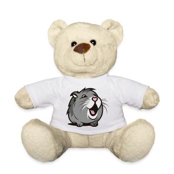 Cheerful Guinea pig / Hamster – Heart - Teddy Bear - white - Front