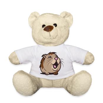 Cheerful Guinea Pig / Hamster – Heart Nose - Teddy Bear - white - Front