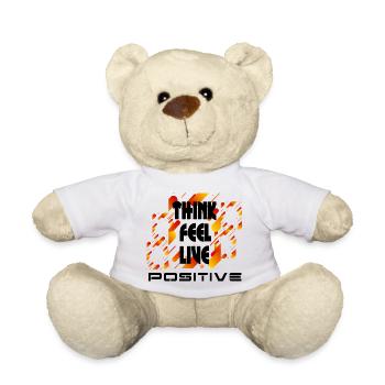 Think feel live positive v4 - Teddy Bear - white - Front