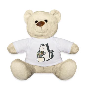 Chat curieux et fou - Nounours - blanc - Devant