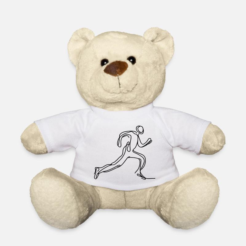 Running One Line Art - Teddy - Weiß