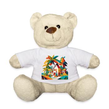 House under palm trees by the sea - Teddy Bear - white - Front