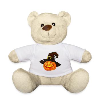 Polygonaler Halloween Kürbis dreieckige Poly Kunst - Teddy - Weiß - Vorne