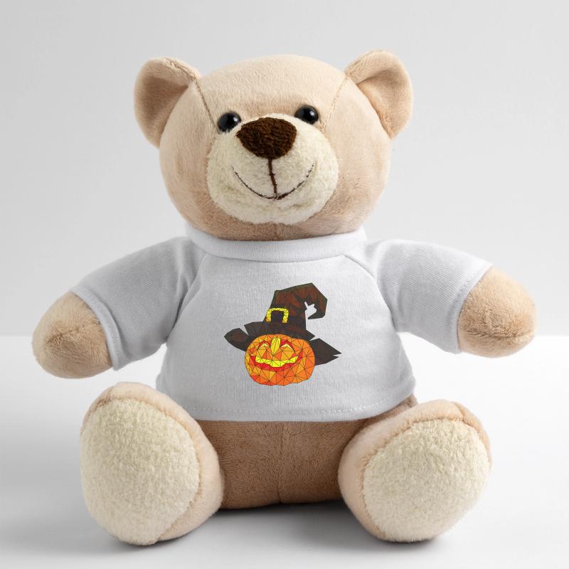 Polygonal Halloween Pumpkin Triangular Poly Art Teddy Bear