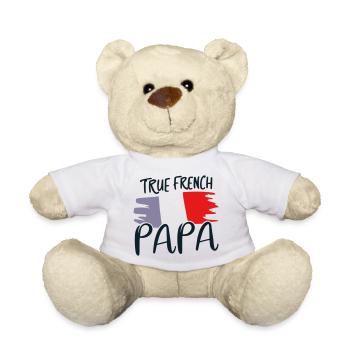 true french papa Papa Français Authentique, Cadeau - Nounours - blanc - Devant