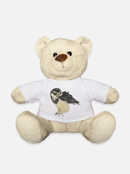 Illustration: Brillenkauz - Teddy - Weiß
