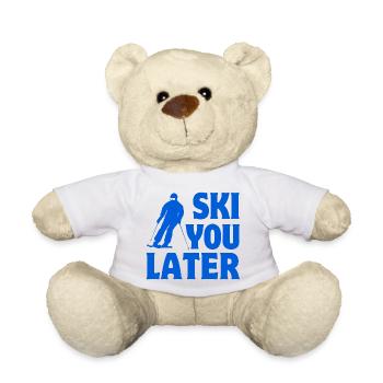 Skifahren, Skifahren, Skifahren - Teddy - Weiß - Vorne