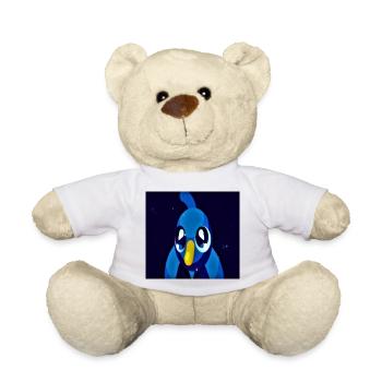 Schimmernder Blauparrot im Nachtstern - Teddy - Weiß - Vorne