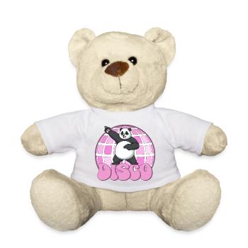 Panda Bär Tanzen Disco Party 70er Jahre Discokugel - Teddy - Weiß - Vorne