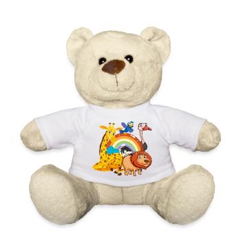 Regenbogen Dschungel Pals Illustration - Teddy - Weiß - Vorne