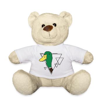 Colored duck in geometric design - Teddy Bear - white - Front