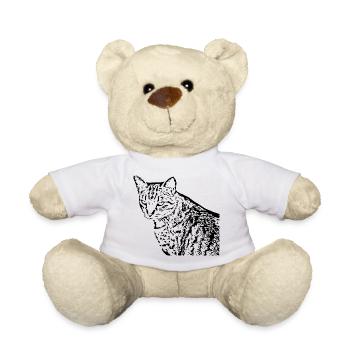 Cat, Kitten, Tiger Cat - Teddy Bear - white - Front